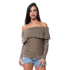 Blusa flame tricot ombro a ombro Blusa flame tricot ombro a ombro