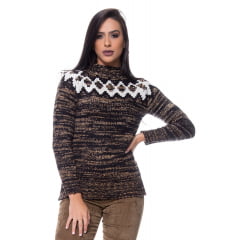 Blusa raglan mescla jacquard Blusa raglan mescla jacquard
