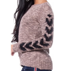 Blusa tricot paraty trança manga vazada Blusa tricot paraty trança manga vazada