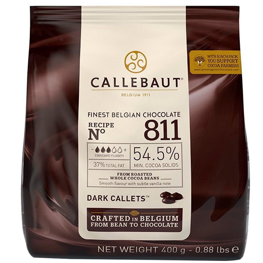 Chocolate Belga Callets Amargo 811 - 54,5% Cacau - Gotas 400g Callebaut