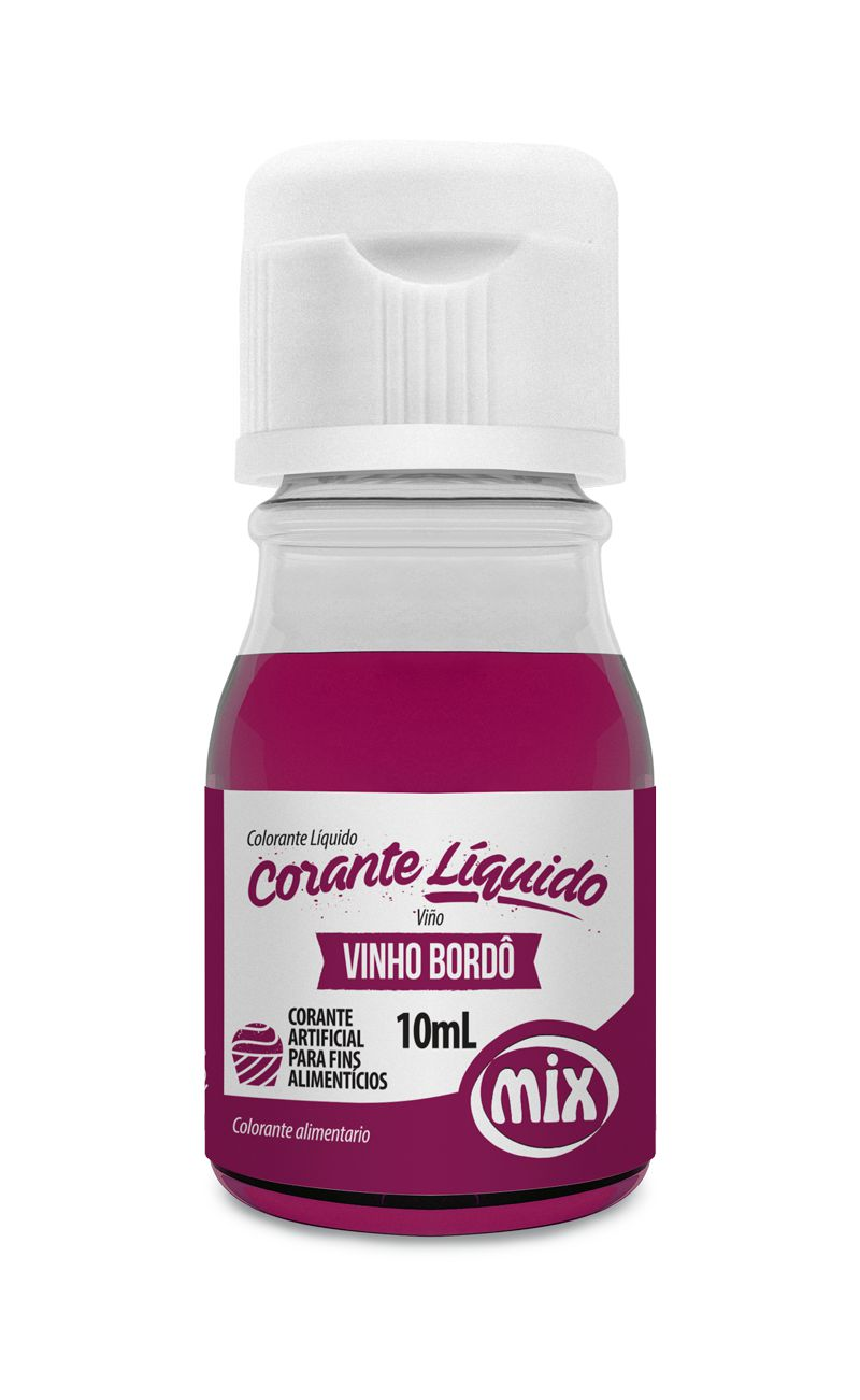 Corante Liquido Mix  - cor Vinho Bordô  10ml