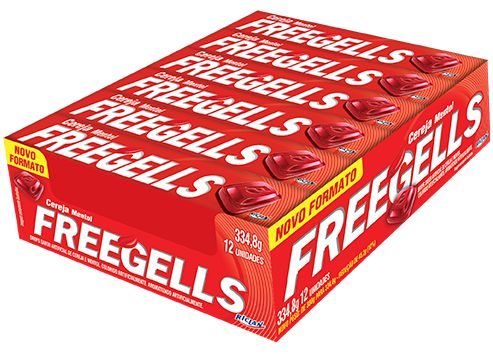 Drops Freegells Cereja - 12 unidades Riclan