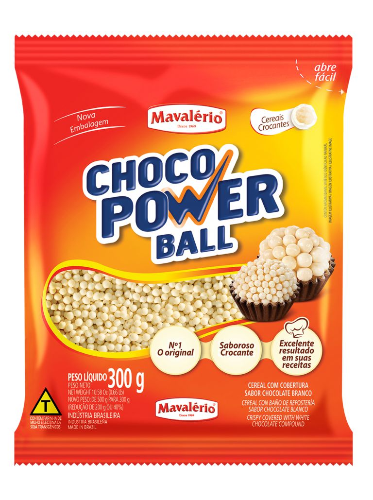 Choco Power Ball 300gr Micro Branco Mavalério