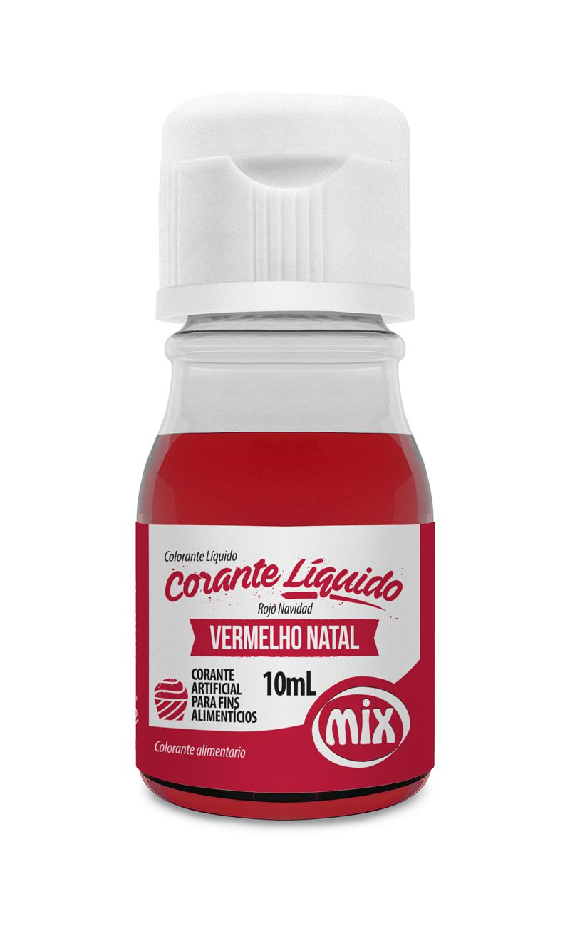 Corante Liquido Mix  - cor Vermelho Natal  10ml