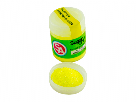 Pó para decoração Glitter sugar Art - cor Amarelo Neon 5g
