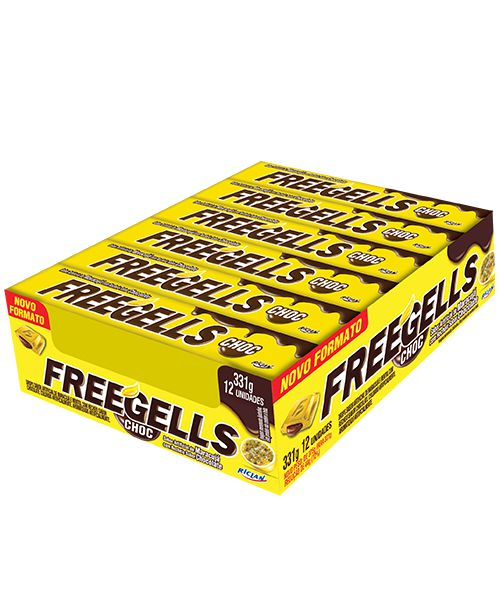 Drops Freegells Maracujá com Chocolate - 12 unidades Riclan