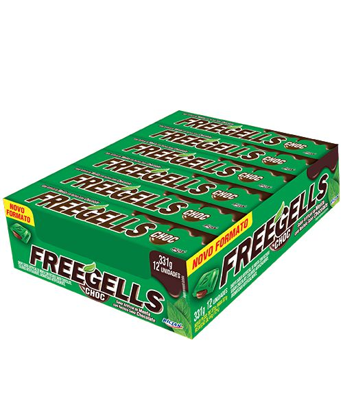 Drops Freegells Menta com Chocolate - 12 unidades Riclan
