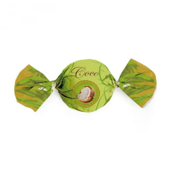 Papel Trufas e bombons 14,5x15,5cm 100un - Sabores Coco - Verde